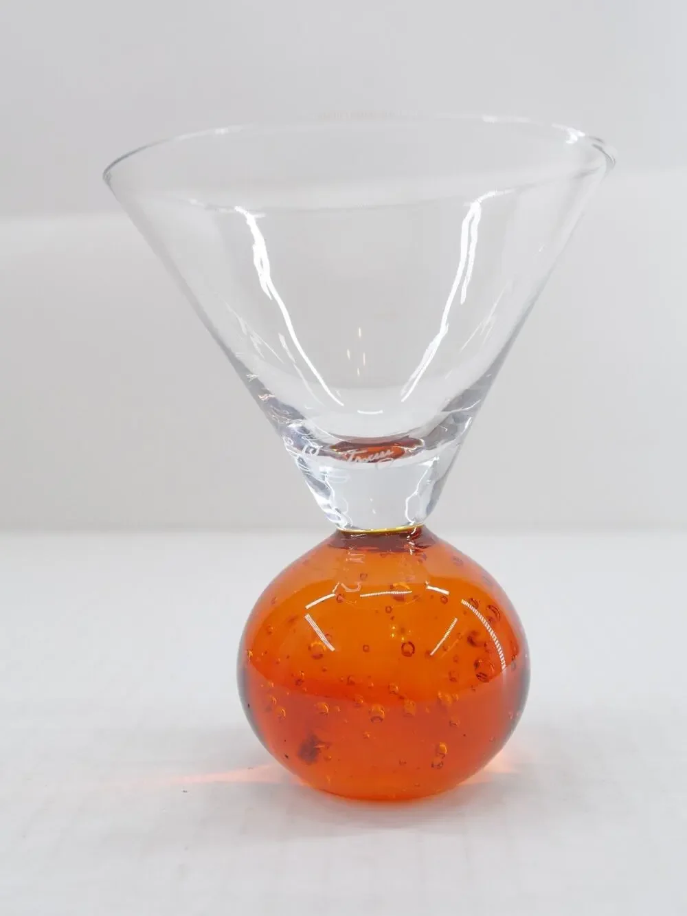 Vintage E Cointreau Martini Cocktail Glass Orange Bubble Ball